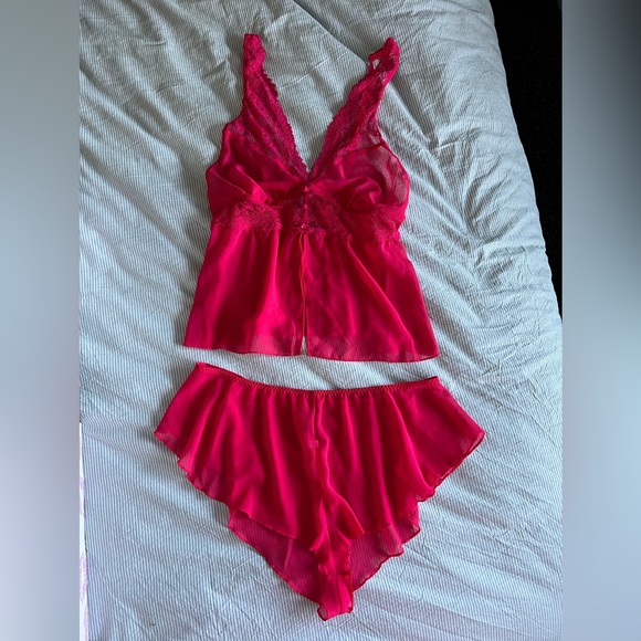 Pink Adore Me Baby Doll lingerie set - Picture 1 of 7